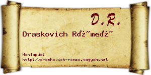 Draskovich Rómeó névjegykártya